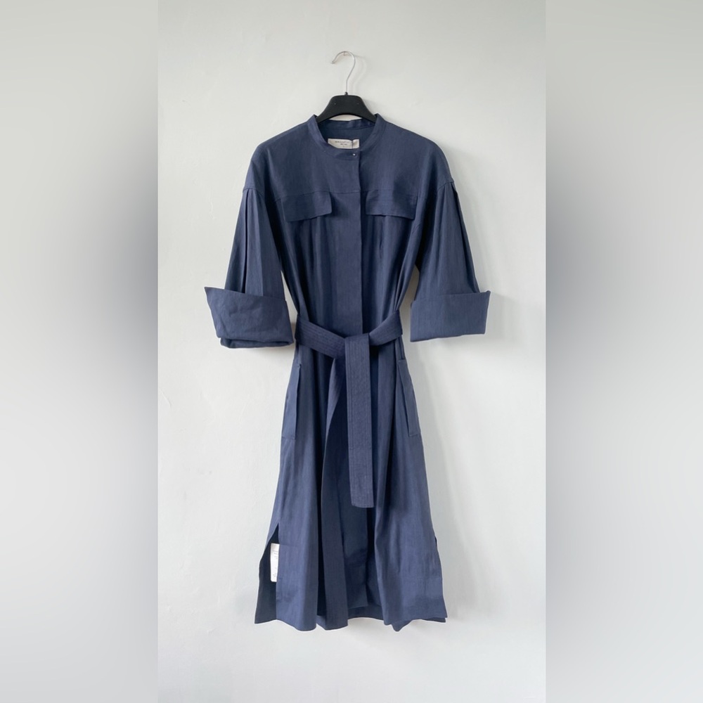 MM Lafleur Melissa Dress Stretch Linen - Blueberry